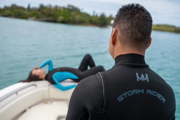 Wetsuit In A Boat | Mahulu Sustainable Kitesurfing Wetsuits 84